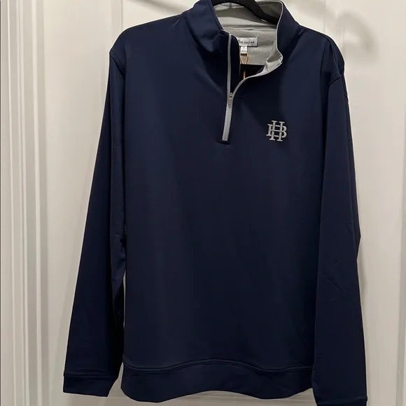 Peter Millar Blue and Gray Quarter-Zip Pullover - Picture 5 of 6